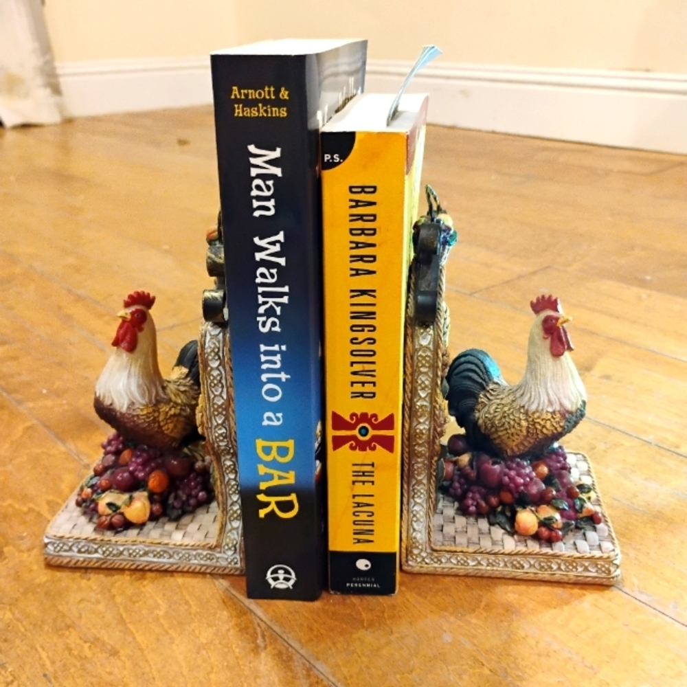 Vintage Rooster Resin Bookends. Lot Of 2. G​
